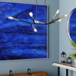 Sale Acrylschilderij Abstract Deep Blauw 155x155cm Wanddecoratie|Kasten