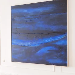 Sale Acrylschilderij Abstract Deep Blauw 155x155cm Wanddecoratie|Kasten