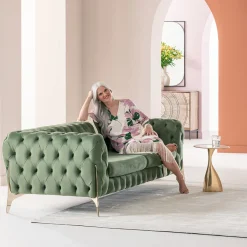 Flash Sale Bank Bellissima 2-Seater Velvet Green 200cm Kasten|Tuinmeubelen