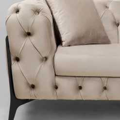 Clearance Bank Bellissima 2-Seater Velvet Beige 200cm Kasten|Tuinmeubelen