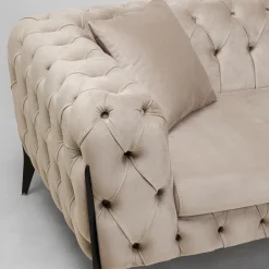 Clearance Bank Bellissima 2-Seater Velvet Beige 200cm Kasten|Tuinmeubelen