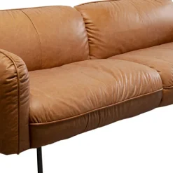 Clearance Bank Calgary Smart Leather Light Brown 228cm Kasten|Tuinmeubelen