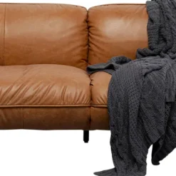 Clearance Bank Calgary Smart Leather Light Brown 228cm Kasten|Tuinmeubelen
