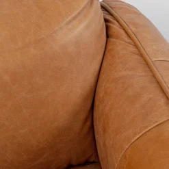 Clearance Bank Calgary Smart Leather Light Brown 228cm Kasten|Tuinmeubelen