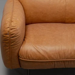 Clearance Bank Calgary Smart Leather Light Brown 228cm Kasten|Tuinmeubelen
