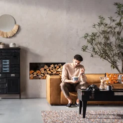 Fashion Bank Cubetto 3-Zits Fluweel Bruin Kasten|Tuinmeubelen