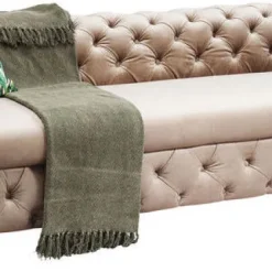 Cheap Bank Desire 3-Zits Fluweel Ecru Kasten|Tuinmeubelen