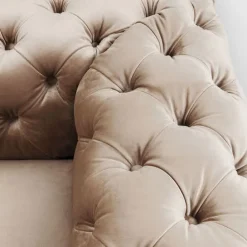 Cheap Bank Desire 3-Zits Fluweel Ecru Kasten|Tuinmeubelen