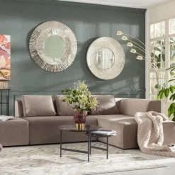 Discount Bank Infinity Fluweel Taupe Rechts Kasten|Tuinmeubelen