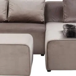 Discount Bank Infinity Fluweel Taupe Rechts Kasten|Tuinmeubelen
