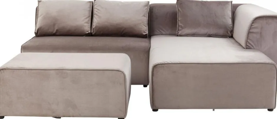 Discount Bank Infinity Fluweel Taupe Rechts Kasten|Tuinmeubelen