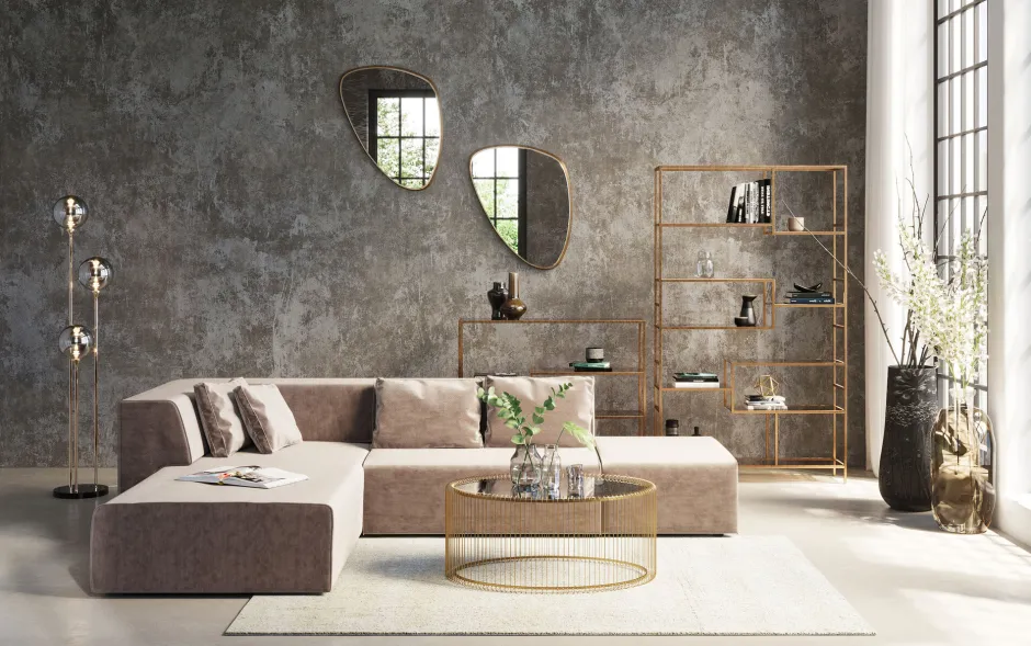 Best Sale Bank Infinity Fluweel Taupe Links Banken