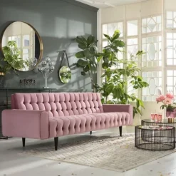 Clearance Bank Milchbar 3-Zits Fluweel Roze Kasten|Tuinmeubelen