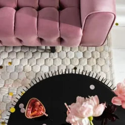Clearance Bank Milchbar 3-Zits Fluweel Roze Kasten|Tuinmeubelen