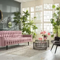 Clearance Bank Milchbar 3-Zits Fluweel Roze Kasten|Tuinmeubelen
