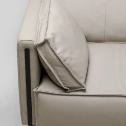 Best Sale Bank 3-Seater Victor Leather Grey 233cm Kasten|Tuinmeubelen