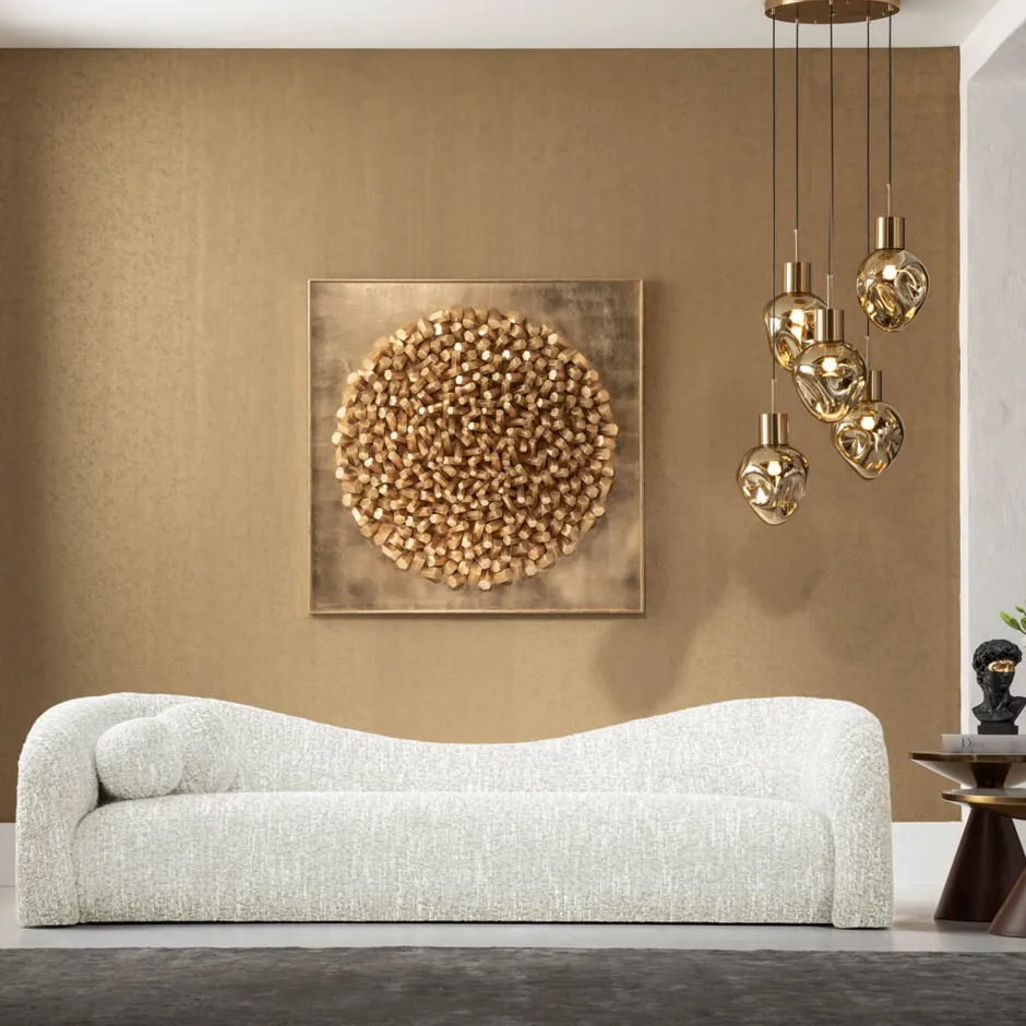 Outlet Bank 3-zits Livia Melange Cream 261cm Kasten|Tuinmeubelen