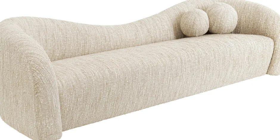Outlet Bank 3-zits Livia Melange Cream 261cm Kasten|Tuinmeubelen