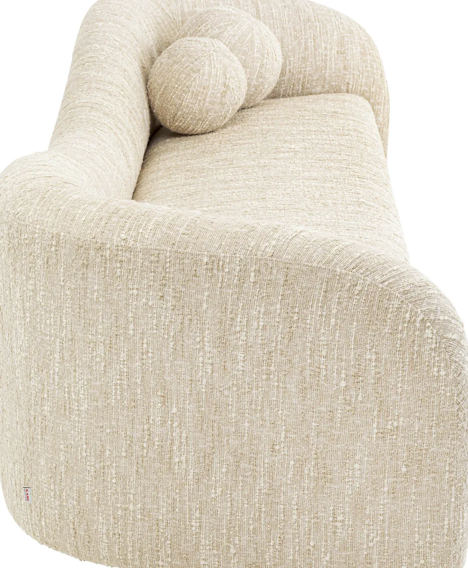 Outlet Bank 3-zits Livia Melange Cream 261cm Kasten|Tuinmeubelen