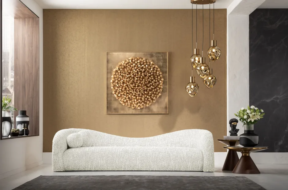 Outlet Bank 3-zits Livia Melange Cream 261cm Kasten|Tuinmeubelen