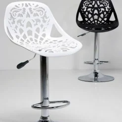 Cheap Barkruk Ornament Wit Kasten|Stoelen
