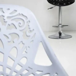 Cheap Barkruk Ornament Wit Kasten|Stoelen