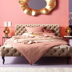 Best Bed Desire Fluweel Ecru 160x200cm Bedden|Kasten