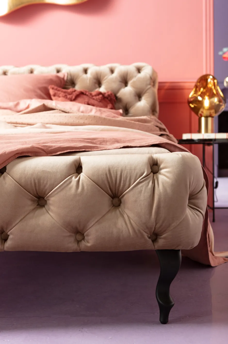 Best Bed Desire Fluweel Ecru 160x200cm Bedden|Kasten