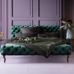 Discount Bed Desire Fluweel Groen 160x200cm Bedden|Kasten