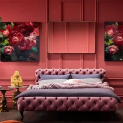 Outlet Bed Desire Fluweel Roze 160x200cm Bedden|Kasten