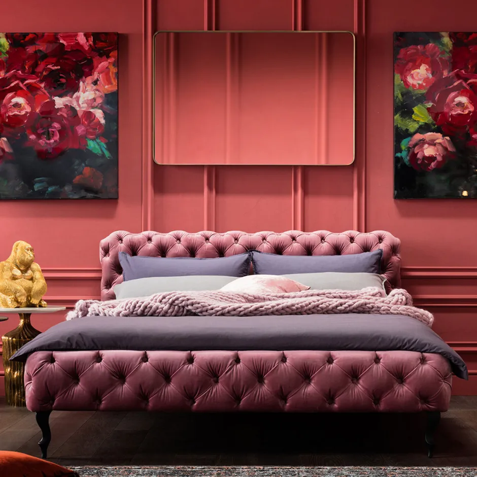 Flash Sale Bed Desire Fluweel Roze 180x200cm Bedden|Kasten