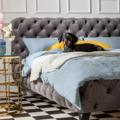 Flash Sale Bed Desire Fluweel Zilvergrijs 160x200cm Kasten|Bedden