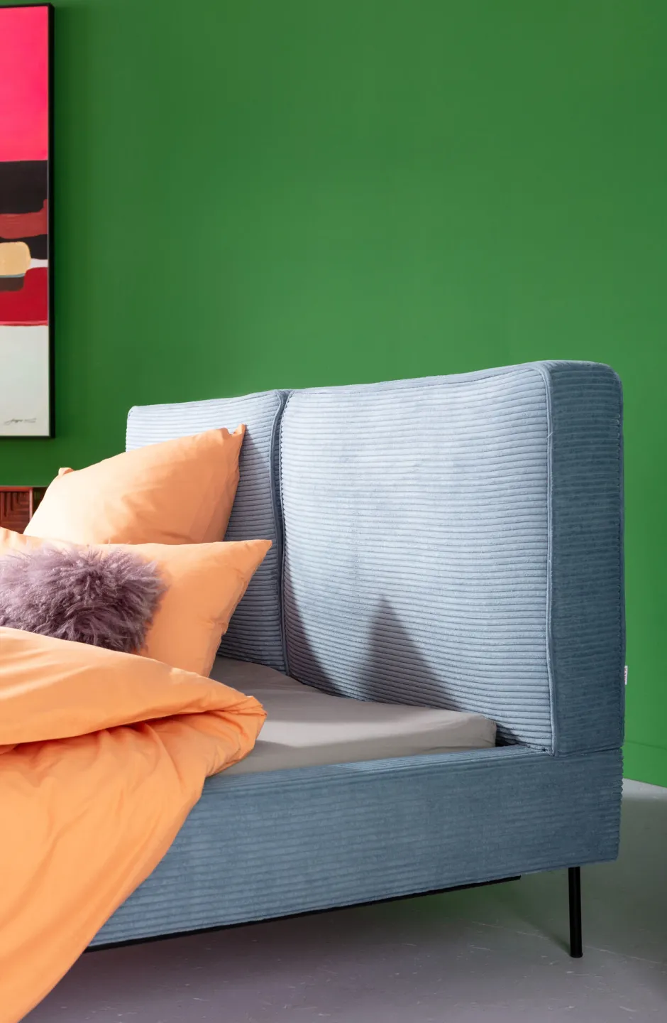 Outlet Bed East Side Cord Blue 180x200cm Bedden|Tuinmeubelen