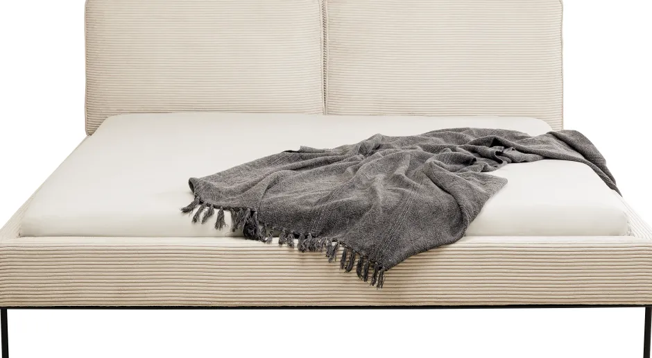 New Bed East Side Cord Creme 160x200cm Bedden|Kasten