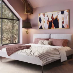 Outlet Bed East Side Cord Grey 180x200cm Bedden|Tuinmeubelen