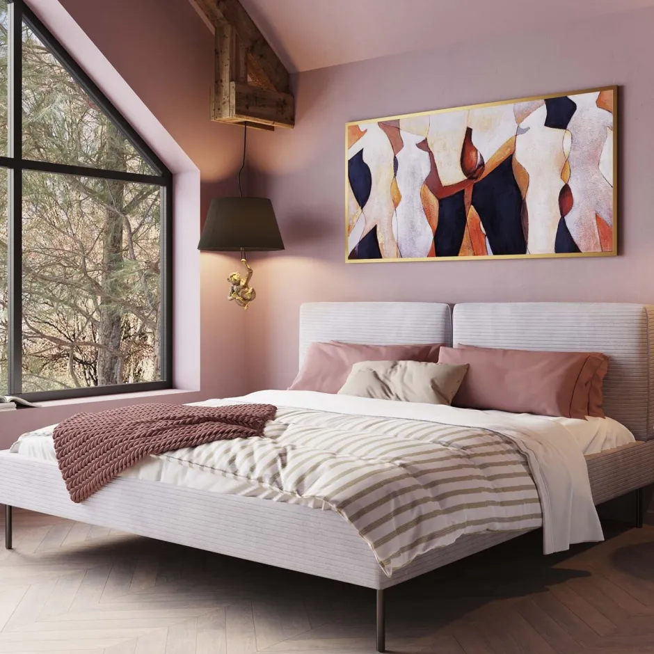 Outlet Bed East Side Cord Grey 180x200cm Bedden|Tuinmeubelen