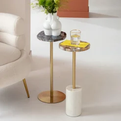 Best Bijzettafel Agate Base White 25cm Tafels|Tuinmeubelen