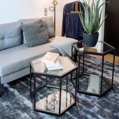 Sale Bijzettafel Comb Zwart 55cm Kasten|Tafels