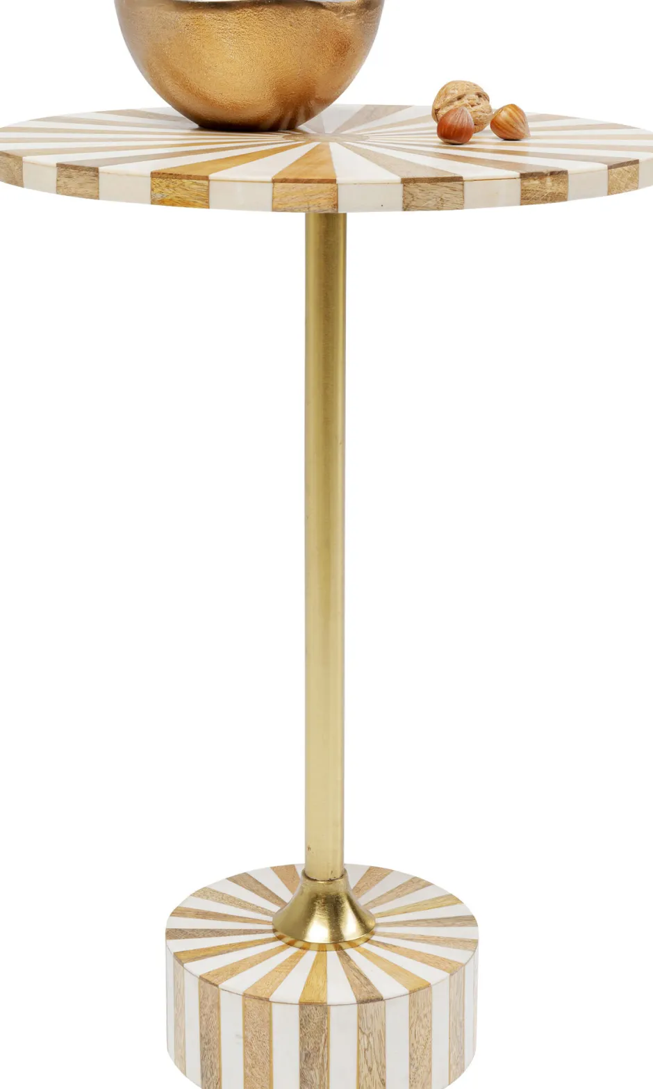 Best Bijzettafel Domero Cirque Gold White Ø40cm Kasten|Tafels