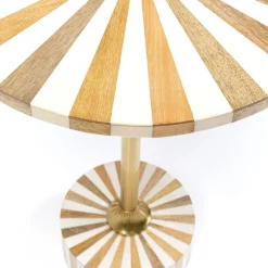 Best Bijzettafel Domero Cirque Gold White Ø40cm Kasten|Tafels