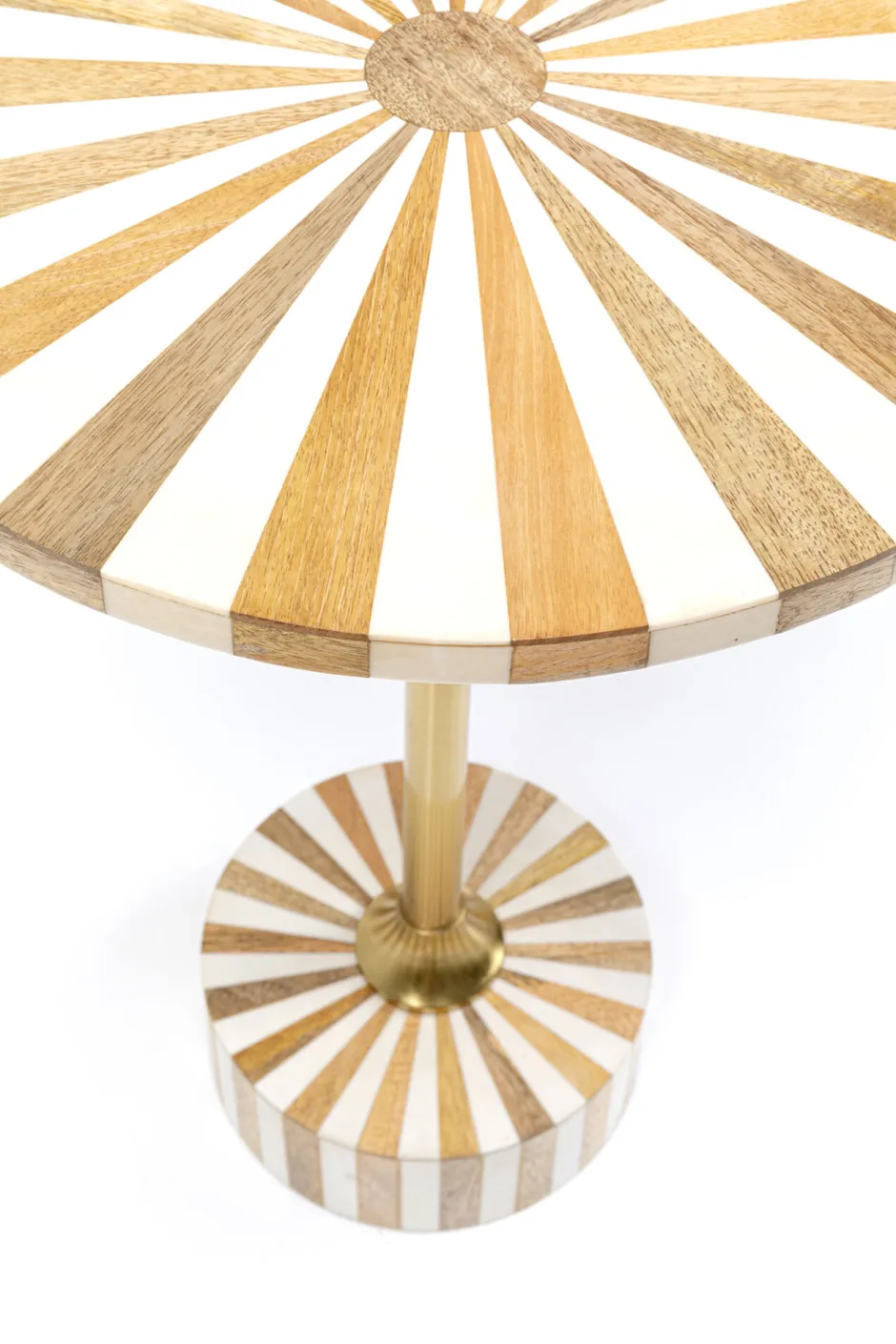 Best Bijzettafel Domero Cirque Gold White Ø40cm Kasten|Tafels