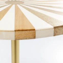 Best Bijzettafel Domero Cirque Gold White Ø40cm Kasten|Tafels