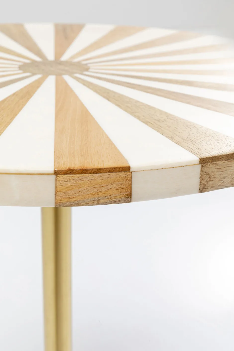 Best Bijzettafel Domero Cirque Gold White Ø40cm Kasten|Tafels