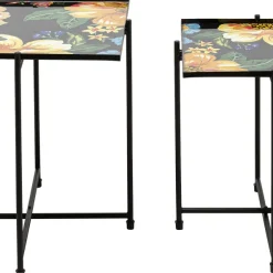 Outlet Bijzettafel Flowers Garden Square (Set Van 2) Kasten|Tafels