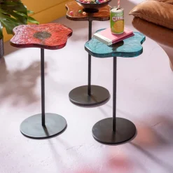 Outlet Bijzettafel Lava Blue 30cm Kasten|Tafels