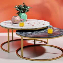Shop Bijzettafel Mystic Rond (2-delig) Ø90cm Kasten|Tafels