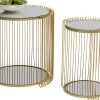 Sale Bijzettafel Wire Double Brass (2/set) Tafels
