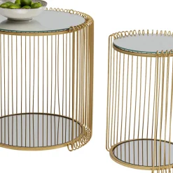 Sale Bijzettafel Wire Double Brass (2/set) Tafels