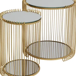 Sale Bijzettafel Wire Double Brass (2/set) Tafels