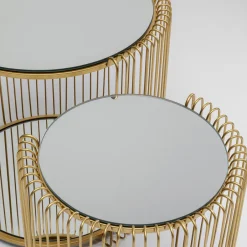 Sale Bijzettafel Wire Double Brass (2/set) Tafels